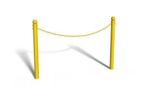Bariera  U-12b „łańcuchowa“ - model z kulą  - dł. 150 cm, śr. rur 42,4 mm - żółta