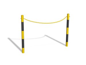 Bariera  U-12b „łańcuchowa“ - dł. 200 cm, śr. rur 42,4 mm - żółto-czarna