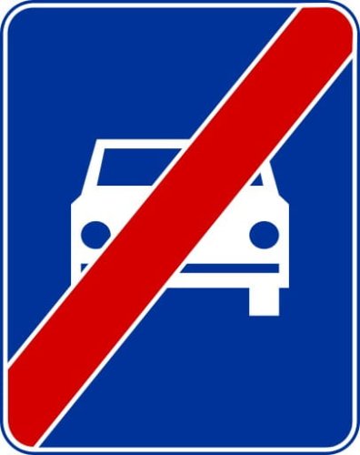 Znak informacyjny D-8 Koniec drogi ekspresowej