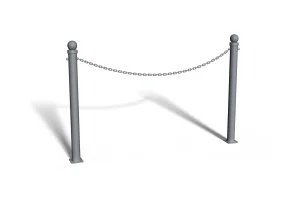 Przykręcana bariera U-12b „łańcuchowa“ - model z kulą  - dł. 150 cm, śr. rur 42,4 mm - szara
