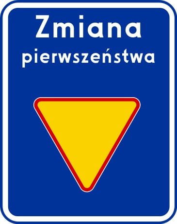 Znak informacyjny D-48a Zmiana pierwszeństwa