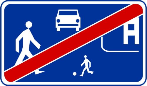 Znak informacyjny D-41 Koniec strefy zamieszkania