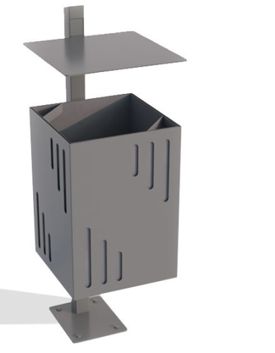 Kosz na śmieci z daszkiem 60 litrów