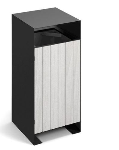 kosz na odpadki z drewnianym frontem