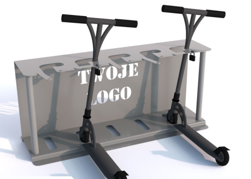 Stojak na hulajnogi z wycinką laserową