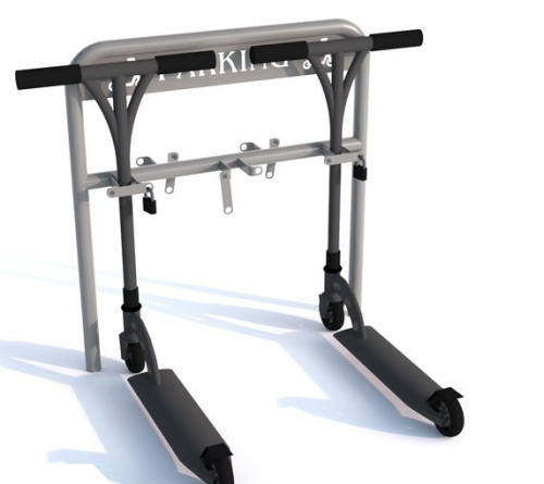 Obustronny stojak na hulajnogi z wycinką laserową