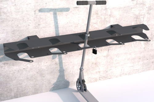 Stojak na hulajnogi ścienny 5 stanowisk