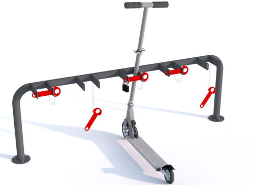 Stojak na hulajnogi prosty - 5 stanowisk 155 cm