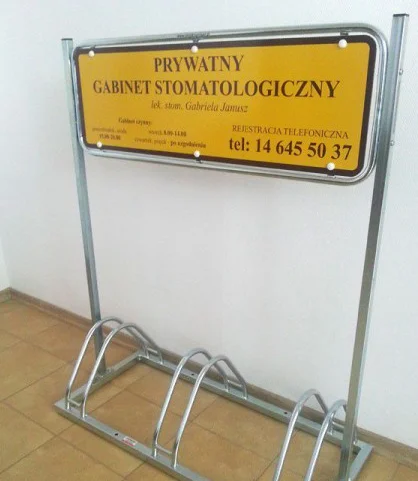 Stojak na rowery Toscana 3 stanowiska z reklamą