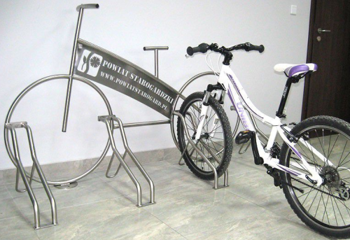 Stojak rowerowy Jednoślad z miejscem na reklamę