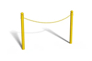 Bariera  U-12b „łańcuchowa“ - model z kulą  - dł. 200 cm, śr. rur 42,4 mm - żółta