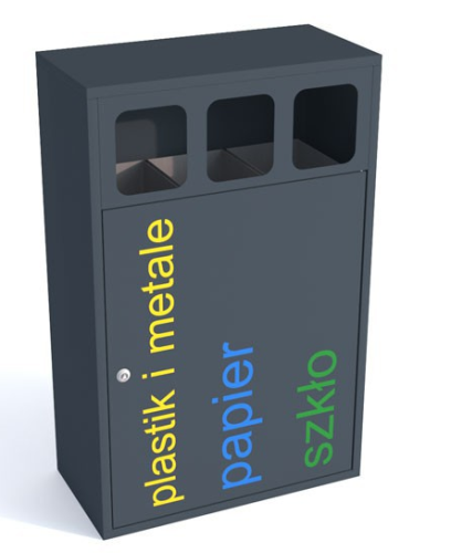 kosz do segregacji odpadow etna mini 3x25 litrow