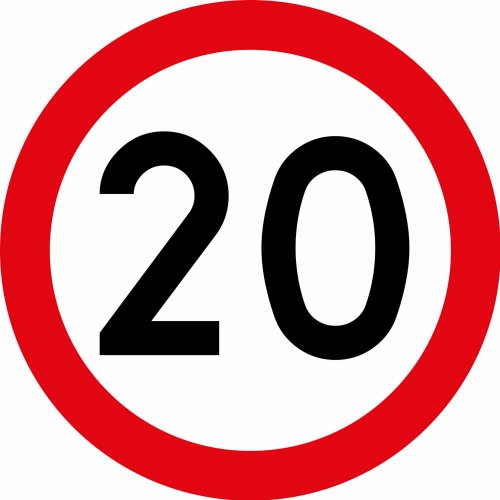 Urodzinowy znak drogowy - ograniczenie do 20