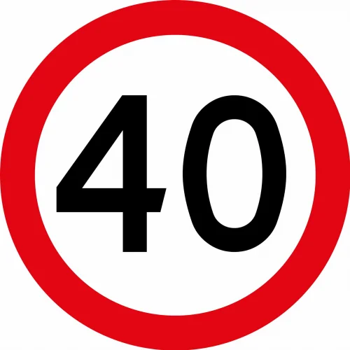 Urodzinowy znak drogowy - ograniczenie do 40