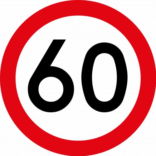 Urodzinowy znak drogowy - ograniczenie do 60