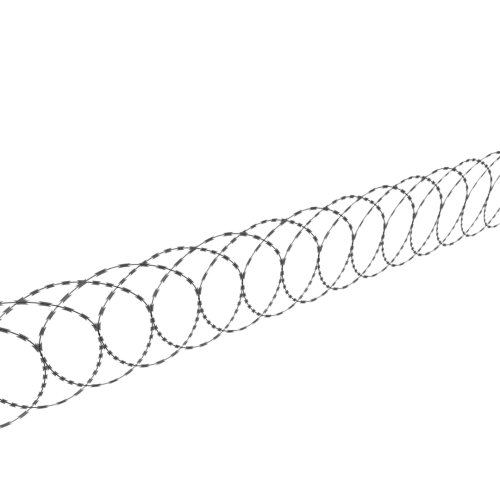 Zasieki płaskie z drutu ostrzowego - 500 mm — ze stali nierdzewnej.jpeg