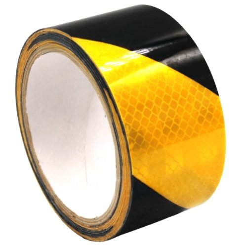 Taśma Odblaskowa żółto - czarna 100mm x 5m