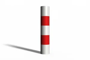 Słupek blokujący U-12c - PCV - biało-czerwony