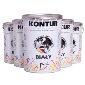 Farba drogowa biała 20 L - 33 kg - RAL 9016 - 5 szt.
