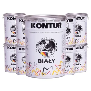 Farba drogowa biała 20 L - 33 kg - RAL 9016 - 10 szt.
