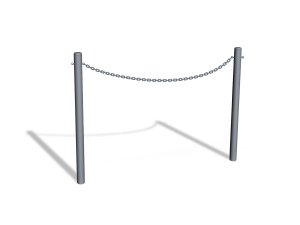 Bariera  U-12b „łańcuchowa“ - dł. 150 cm, śr. rur 42,4 mm - szara