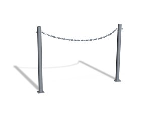Przykręcana bariera U-12b „łańcuchowa“ - dł. 150 cm, śr. rur 42,4 mm - szara