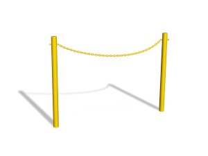 Bariera  U-12b „łańcuchowa“ - dł. 200 cm, śr. rur 42,4 mm - żółta