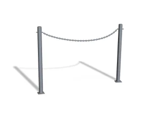 Przykręcana bariera U-12b „łańcuchowa“ - dł. 200 cm, śr. rur 42,4 mm - szara