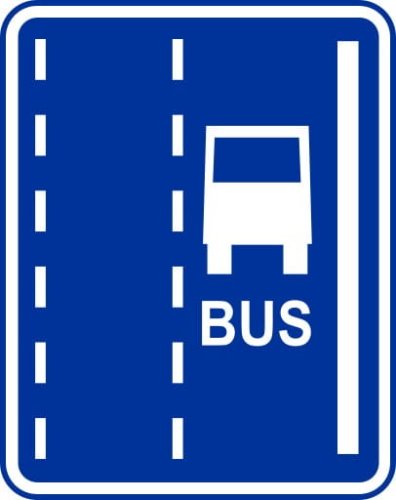 Znak informacyjny D-12 Pas ruchu dla autobusów
