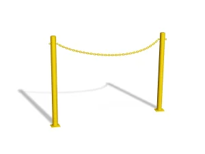 Przykręcana bariera U-12b „łańcuchowa“ - dł. 150 cm, śr. rur 42,4 mm - żółta