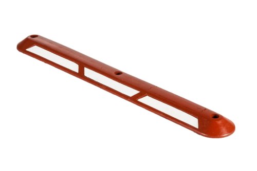 Separator Parkingowy / Rowerowy gumowy - długość 100 cm - czerwony z białymi odblaskami