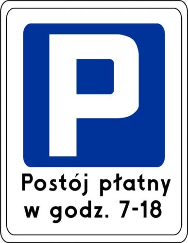 Znak informacyjny D-44 Strefa parkowania