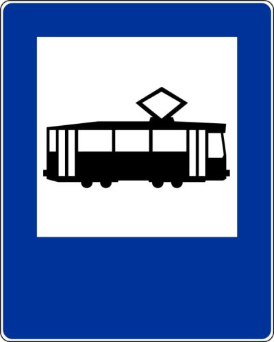 Znak informacyjny D-17 Przystanek tramwajowy